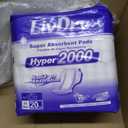 LivDry High Absorbency Pad Insert for Incontinence Briefs and Adult Diapers, Women and Men, Hyper 2000 (20 Count)