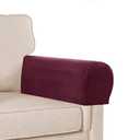L.VICTEX Sofa Armrest Covers, 2 Pack, Deep Teal Velvet Plush Fabric, Furniture Accessories for Sofa, Recliner, Chair, Stretch, Durable, Velcro, Machine Wash