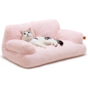 MEWOOFUN Cat Bed for Indoor Cats, Washable Dog Beds for Small Dogs & Cats with Removable Cover, Fluffy Cat Couch with Non-Slip Bottom (Pink, 26.0" L X 19.0" W X 13.0" Th)