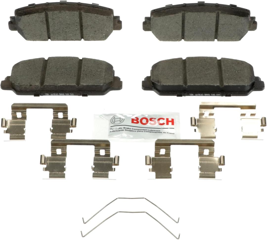 BOSCH BE1625H Blue Ceramic Disc Brake Pad Set with Hardware - Compatible with Select Acura ILX, RDX, RLX; Honda Accord, Civic; FRONT