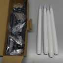 Otnofok 13.2" Window Candles Battery Operated with Timer, 6h On/18h Off, LED Flickering Flame, 5000K Cool White Christmas Candle Lights for Windows, Indoor Holiday Decor, 4 Pack, Black Holders