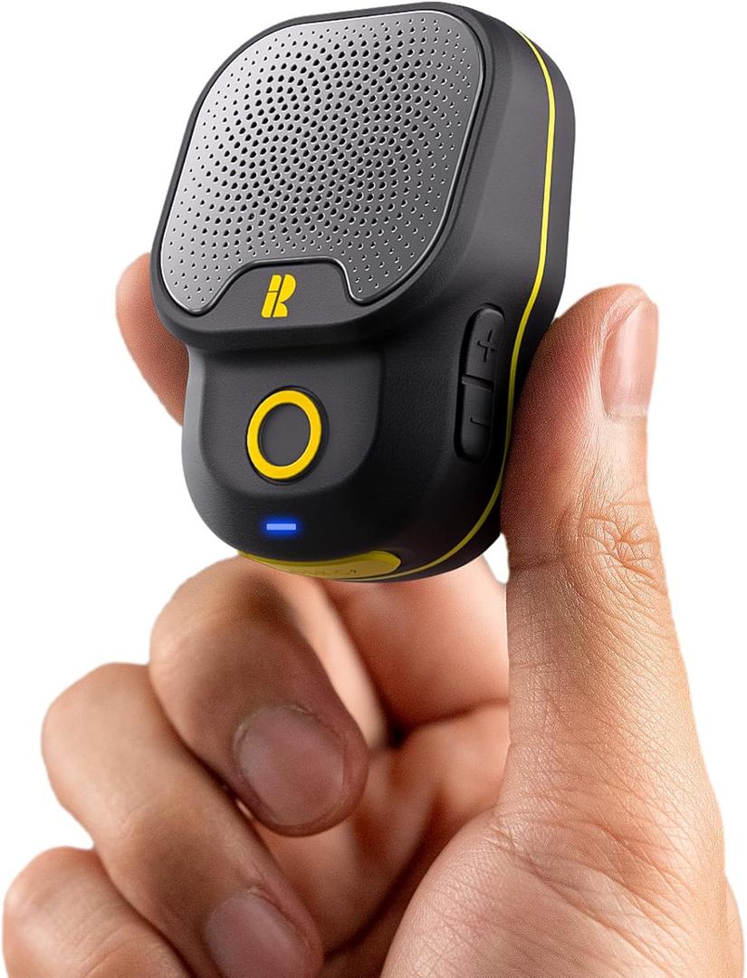 Rythflo Wearable Bluetooth V5.3 Speaker, 30H Working Time Clip-On Wireless Jobsite Water-Resistant TWS Portable Speaker, IPX7 Waterproof, Built-in ENC Mic for Hands-Free Music/Calls (Yellow)