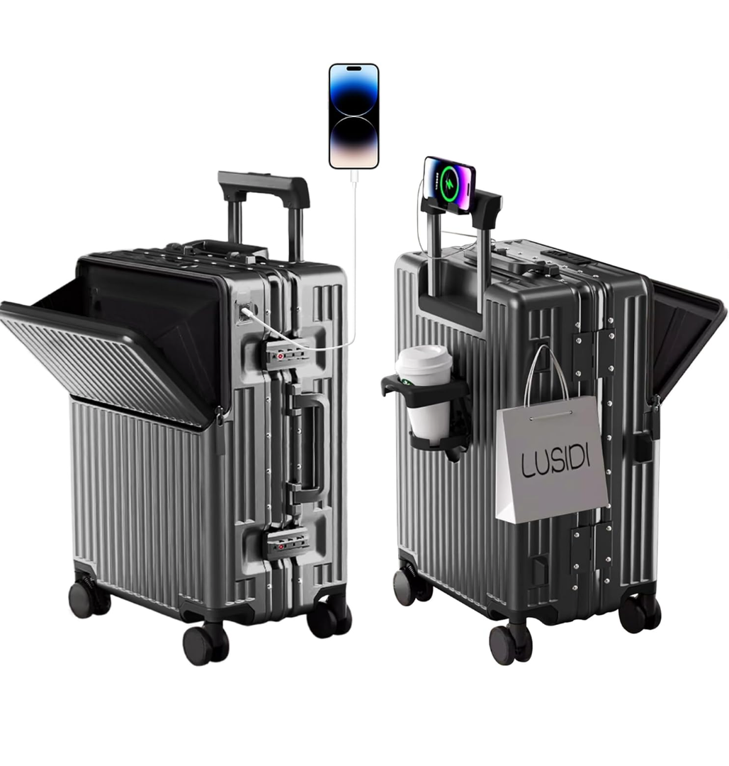 Hard Shell Luggage 20 Inch Travel Suitcase, 22x14x9 Airline Approved with TSA Lock, ABS Aluminum Frame, Lightweight Travel Luggage 20'' 24'' 26'' Carry-on Luggage (Upgraded Grey, 20 Inch) Hard Shell Luggage 20 Inch Travel Suitcase, 22x14x9 Airline Approved with TSA Lock, ABS Aluminum Frame, Lightweight Travel Luggage 20'' 24'' 26'' Carry-on Luggage (Upgraded Grey, 20 Inch)