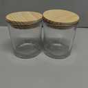 8 OZ Thick Candle Jars for Making Candles 15 Pcs, Clear Empty Jars with Wood Lids for Candle Making, Sample Container