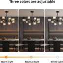 Black Sputnik Chandelier,Crystal Chandeliers with 8-Lights,Modern Semi Flush Mount Ceiling Light Fixture with Adjustable Height,Pendant Light Fixture for dining room,kitchen island,bedroom,living room