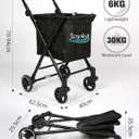 Foldable Cart 55 Liters Utility Cart Shopping Trolleys Height Adjustable Slider for Office Shopping Groceries Laundry