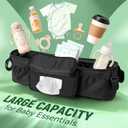 Guiseapue Double Stroller Organizer with 2 Insulated Cup Holders: Parent Console Double Jogging Stroller Accessories Fits for Baby Jogger City Mini GT2 and Jeep Double Stroller