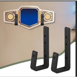 Wrestling Championship Belt Display Holder for Wall, Heavy Duty Boxing Martial Arts Belt Hanger, Horizontal Wall Mount Organizer for Man Cave, Sports Memorabilia Gift for Collectors