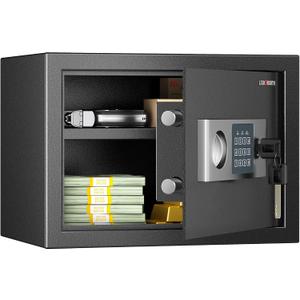 Locksworth Safe for Home, 0.6 Cubic Feet Safety Box, Lock Box for Money, Jewelry, Documents and Guns, Digital Security Safe for Office, Hotel and Personal Use, 13.8"W x 9.8"D x 9.8"H