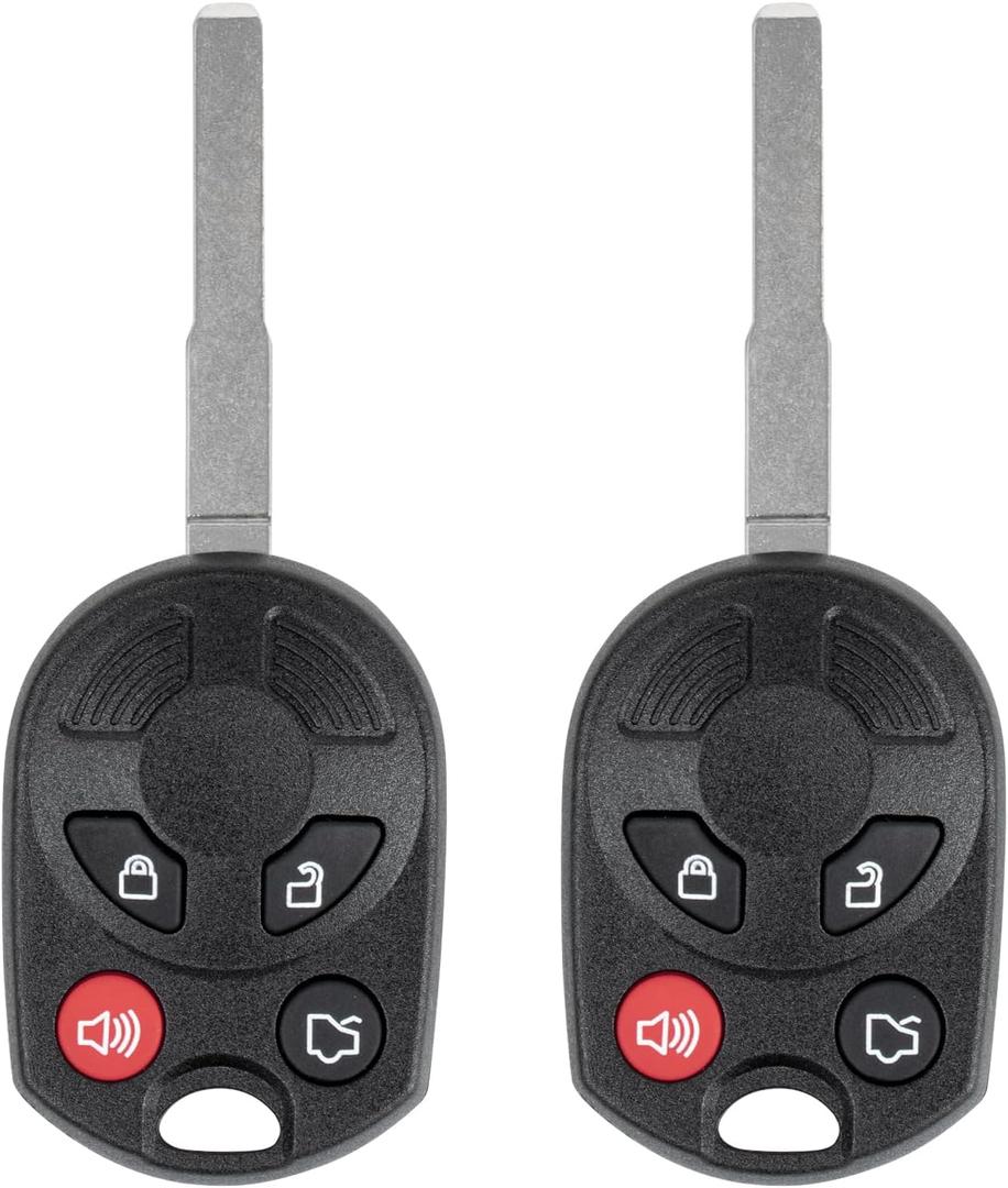 Vurkcy Key Fob Replacement for 2012-2019 Ford Focus/ 13-19 Escape C-Max/ 15-18 Fiesta/ 14-20 Transit Car Keyless Entry Remote Control, OUCD6000022, 4 Btn, 2Pcs