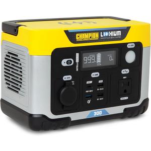 Champion Power Equipment 201188 285-Wh Power Station 600/300-Watt Portable Lithium-Ion Battery Solar Generator