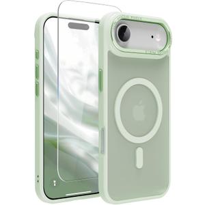 Magnetic for iPhone 17 Air Phone Case, [Compatible with MagSafe], Screen Protector X1, [Military Grade Drop Protection],Matte Finish,Slim,Shockproof,Protective (Matcha Green, iPhone 17 air)