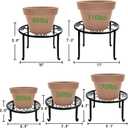 Metal Plant Stand 5 Pack Plant Stands for Indoor Outdoor Plants Multiple Heavy Duty Flower Pot Stand Holder Rustproof Iron Round Plant Shelf for Planter Outdoor Plant Stand for Patio & Garden Dcor