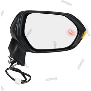 Passenger Side Mirror Assembly Compatible with Toyota Corolla 2020-2025 Heated with Turn Signal, Blind Spot Monitor, Power Adjustable Replace TO1321395, 8791012F90 Black (7Pin Right)