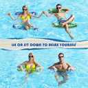 Pool Floats - 2 Pack Inflatable Pool Floats Rafts, 4-in-1 Pool Floaties for Adults, Pool Floats Adult Size, Multi-Purpose Toys Floats for Swimming Pool, Thick PVC Pool Lounger Float Water Hammock