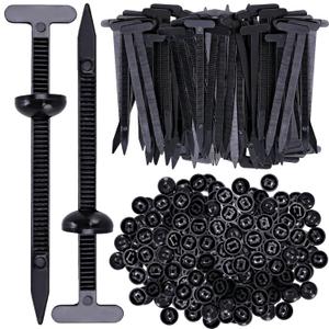 50Pcs Nylon Universal Cable Tie Buckle with Pin & Button DesignAutomotive Zipper Clips - Zip Ties Heavy Duty Self-Locking Car Repair Fasteners as Fender, Fender Liner, Bumper(UV Resistant)