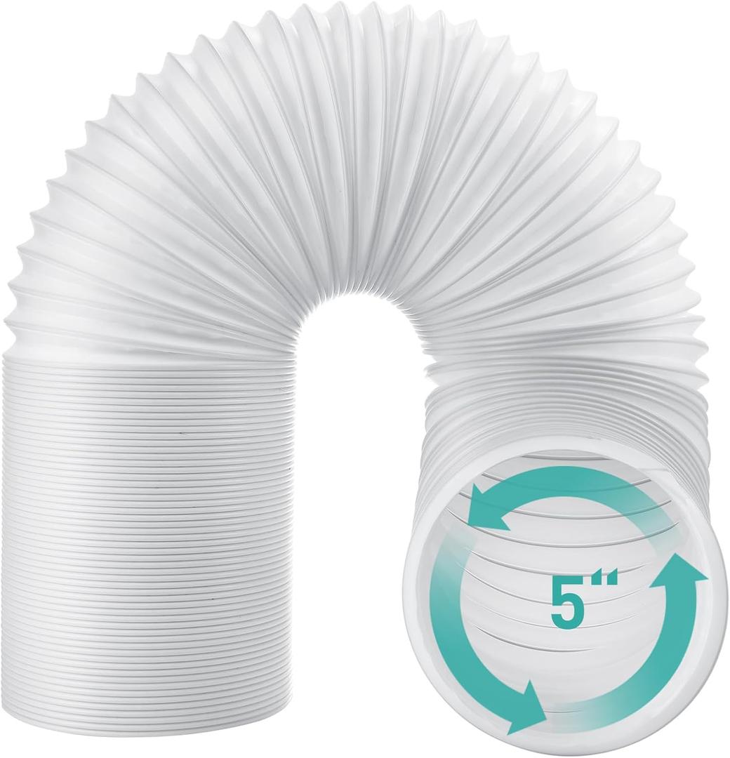 AGPTEK Exhaust Hose for Portable Air Conditioner, 5 Inch Diameter AC Vent Hose, Replacement for 5 inch Exhaust Vent Tube -Counter Clockwise Thread, 59 Length