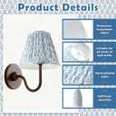 VIHOSE 6 Pcs Pleated Chandelier Lamp Shades 3" Top x 5.5" Bottom x 4.7" Slant Small Lampshades Clip on Bulb Classic Pleated Style Bulb Covers for Wall Sconces Pendant Lighting (Blue Tree)