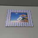 Coquette Blue Chinoiserie Christmas Tree Picture Frame 5x7, Blue and White Christmas Photo Frame, Grandmillennial Xmas Wall and Tabletop Display Picture Photo Frames for Home Office Decor