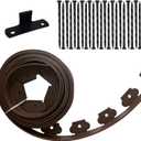 Landscape Edging Kit Black 20 ft Lawn Edging Include 20 Spikes, 2 in Tall Plastic Garden Edging Border for Landscaping, Flower Gardens, Lawn (Brown 20FT)