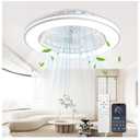 20in Ceiling Fan with Lights, Modern Minimalist Low Profile Smart Flush Mount Ceiling Fan, 6 Wind Speeds, 42W Dimmable Bright Lights (White, Medium)