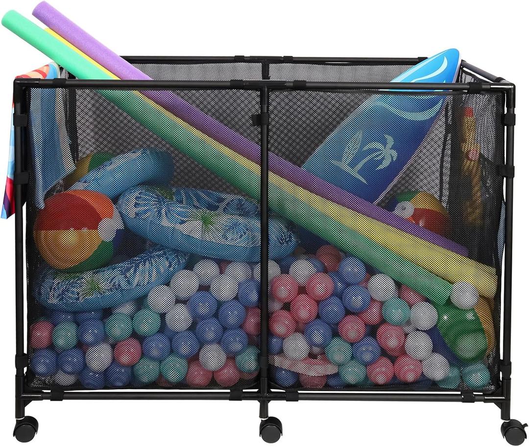 271 Gallon pool storage | For Outdoor Pools/Decks/Beaches, Stores Swimming Rings/Floaters & More, With Lockable Wheels, Portable & Space-Saving, Large Size