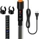 2 x PULACO 100Watt Aquarium Heater for 15-25 Gallon Fish Tank, Adjustable Submersible Heater Thermostat with Thermometer Strip and Suction Cup