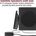 Cyber Acoustics CA-3090 2.1 Speaker System with Subwoofer with 18W of Power Easy Setup and Convenient Controls, Great for Music, Movies, and Gaming