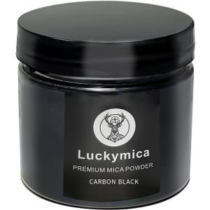 Mica Powder for Epoxy Resin, Premium Pearlescent Pigment Powder for Resin Art, Dye, Nail Polish, Paint, Candle Making, Soap Making, Bath Bombs, DIY Cosmetics - Carbon Black (50g / 1.76oz)