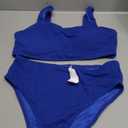 ANRABESS Women Swimsuits Two Piece Bikini Set High Waisted Ribbed Tummy Control Modest Bathing Suits 2025 Beach Swim Wear, Large, Royal Blue