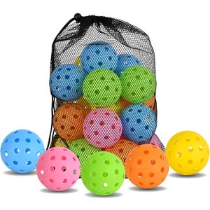 PICKLETECH Pickleball Balls 40 Pack, 40 Holes USAPA Approved Outdoor Pickleball Balls with Mesh Bag, High Bounce & True Flight, Durable Balanced Pickle Balls for Tournament Play, Yellow