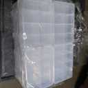 16 Pcs 8 Grids Clear Organizer Box Plastic Storage Container with Adjustable Dividers for Electronics Jewelry Beads Art DIY Crafts Fishing Small Parts