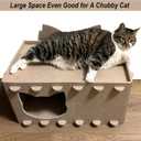 Cat House Cat Ear Design, Large Spacious Cozy Indoor Cat Bed Cave, Scratch Resistant Strong Thick Premium Felt Condo, Fun Hideaway for Multiple Cats, Up to 35LB, 21.5x13x11.6 inches (Beige)