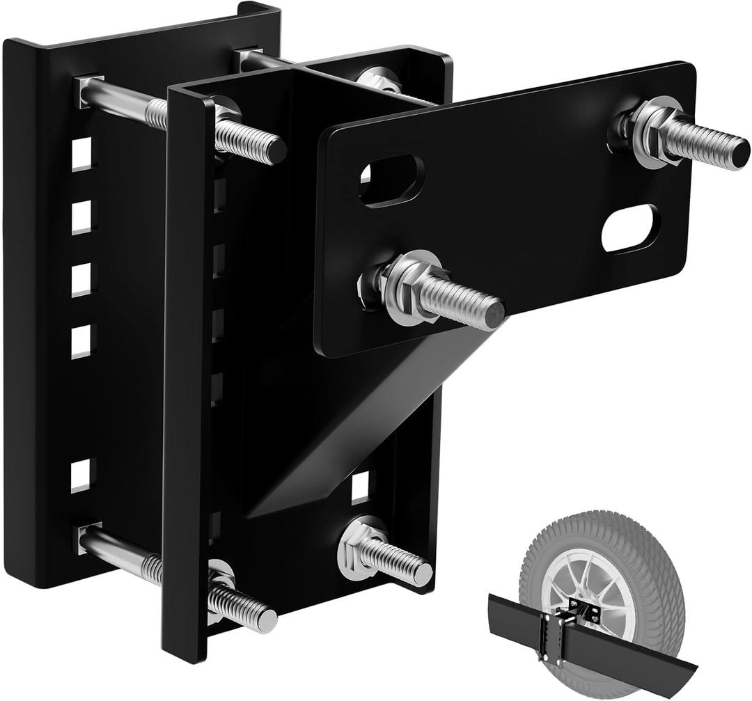 TRVL FIELDER Trailer Spare Tire Mount, Spare Tire Carrier, Spare Tire Holder Bracket Fits 4 & 5 & 6 Lugs Trailer Wheels on 4", 4.5", 4.75", 5" and 5.5" Bolt Patterns, Holds up to 180 Lbs