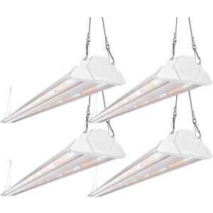 FREELICHT 4 Pack 4ft LED Grow Light, 60W (350W Equivalent), Sunlike Full Spectrum Integrated Plant Light for Hydroponic Indoor Plant Seedling Veg and Flower, Plug in with On/Off Switch