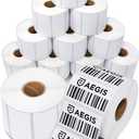 Aegis Adhesives - 2  X 1  Direct Thermal Labels for Barcodes, Address, Perforated & Compatible with Rollo, Zebra, & Other Desktop Label Printers (12 Rolls, 1000/Roll)