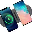 Dual 20W Wireless Charger for Multiple Devices, 40W Fast Wireless Charging Pad/Mat for Apple iPhone, AirPods, for Samsung Galaxy, Google Pixel