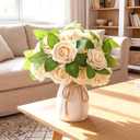 2 x 100 Pcs Artificial Foam Rose Flower Faux Bouquet Wedding Fake Rose Gift for Mother's Day Women DIY Bridal Shower Party Table Birthday Home Spring Decor (Champagne)