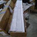 48'' x 84'' Glass Barn Door and 8 Ft Brushed Nickel Hardware Kit Included, MDF White Barn Door Slab with Frosted Glass, PVC Surface, Combined with Handle and Floor Guide-Assembly Required