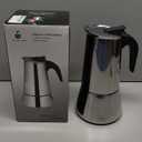 Expresso Stainless Steel Stovetop Espresso Coffee Maker Percolator 12 Cup 600ml Portable Italian Greca Cuban Coffee Maker for Big Family Home Office Camping, Work with Gas Electric Ceramic Stovetop