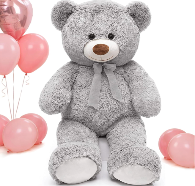 Teddy Bear Stuffed Animal 30 inch  Teddy Bear for Baby Shower Decor, Large Stuffed Bear Gifts for Girl Boy Women on Birthday Christmas,Grey