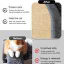 Cat Wall Scratcher Mat, Anti Cats Scratch Furniture Couch Carpet Corner Protector for Indoor, Trimmable Cat Scratching Pad Board Sofa Replacement Deterrent from Cats Claws (Khaki, 78.7x15.8In)