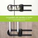 Jetec 10 Pieces Cabinet Locks for Babies, U-Shaped Proofing Drawers Safety Child Locks Adjustable, Easy to Use Childproof Latch for Knob Handle on Kitchen Door Storage Cupboard Closet (Black)