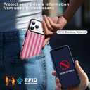 for iPhone 17 Pro Wallet Case with Card Holder, Military-Grade Drop Protection, Flip PU Leather Built, Double Magnetic Clasp and Durable Shockproof for iP17 Pro 6.3Inch Cover-Stripes (Pink)