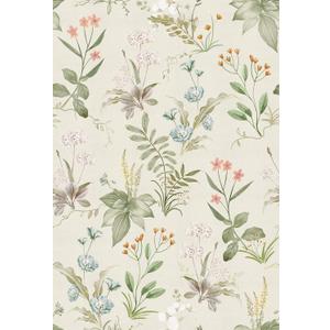 Simon&Siff Vintage Wallpaper Peel and Stick Beige Floral Contact Paper Wildflowers Botanical Wall Paper Removable Renter Friendly Wallpaper 17.3 in x 9.8ft