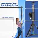 12 x 10ft Photo Video Studio Heavy Duty Backdrop Stand, Adjustable Photography Background Support Systemt Kit with Shock-Proof Spring, Carrying Bag, 6 Clamps