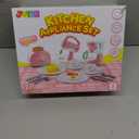 Joyin Play Kitchen Toys, Pretend Food Kitchen Accessories Girls Toy with Coffee Maker, Mixer, Toaster with Realistic Lights& Sounds, Birthday Gift for Kids, Easter Basket Stuffers (Pink)