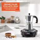 Imusa 6 Cup Stovetop Espresso Maker with Heart Shaped Knob, Silver