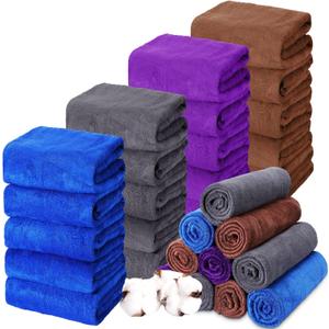 Newwiee 20 Pcs Large Bath Towels Bulk 55" x 28" Extra Absorbent Bath Towels Beach Towels Quick Drying Bathroom Towel for Bath Spa Fitness Sports Yoga and Travel (Dark Blue, Coffee, Dark Purple, Gray)