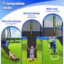 Universal Trampoline Ladder Slide kit, 3 Steps Wide Step for Trampoline, Trampoline Accessories Slide with Buffer Section for Children Kids (Silver)